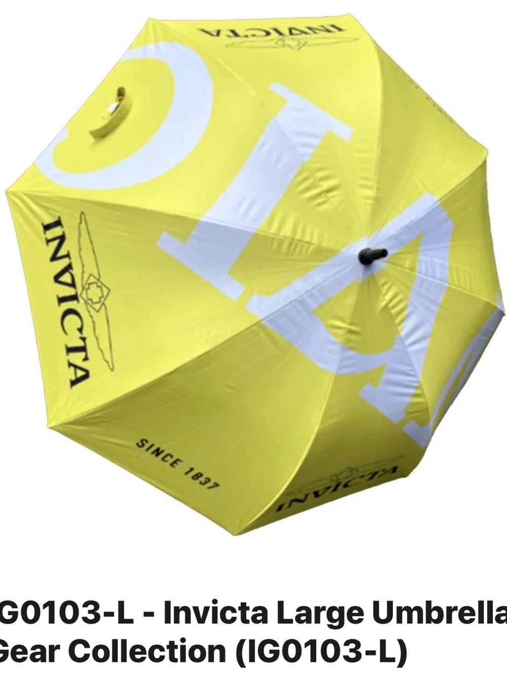 Invicta Yellow and White Logo Umbrella